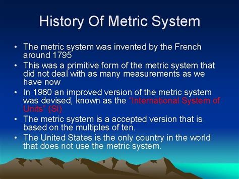 History of Metric System