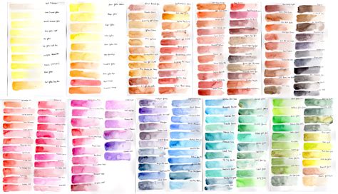 Essential Colors in Holbein Watercolor Palette