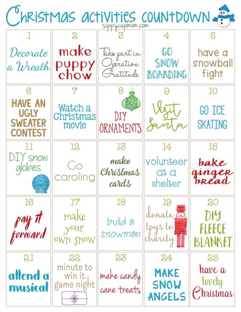 Holiday Calendar Ideas