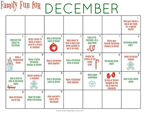 Holiday Calendar Ideas