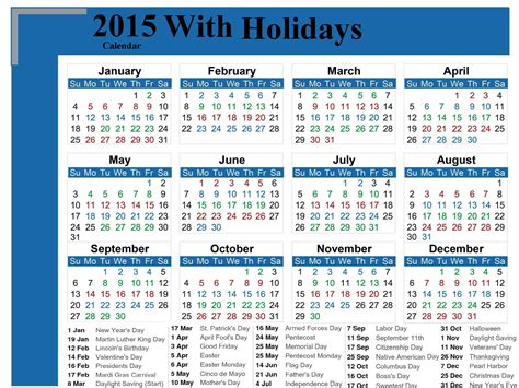 Holiday Calendar