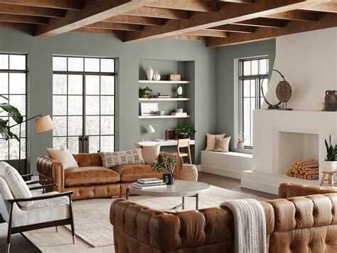 Home decor using Evergreen Fog color palette