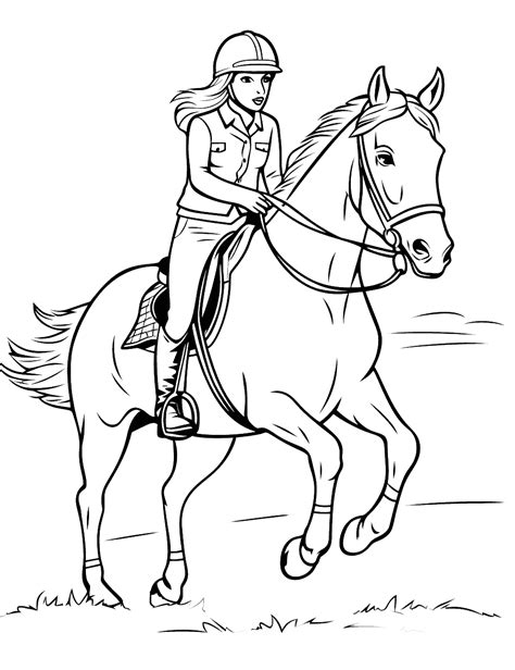 Horse and rider coloring pages