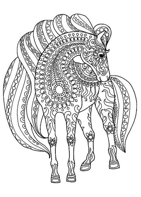 Horse coloring pages for adults