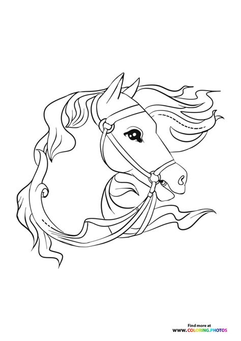 Horse portrait coloring pages