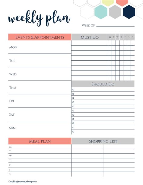 Selecting the appropriate free printable planner