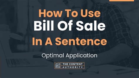 How to Use a Bill of Sale