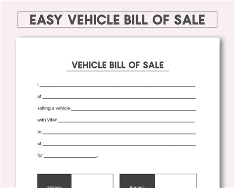 How to Use Bill Sale Printables