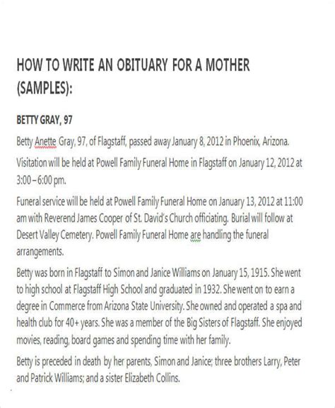 How to Write an Effective Merced Obituary