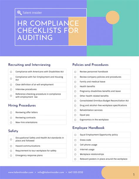 HR Calendar Compliance Checklist