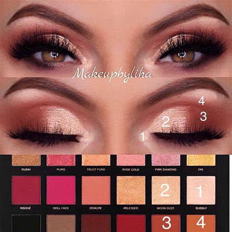 Huda Beauty Rose Gold Palette Looks Inspiration