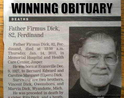 Humorous Obituary Example