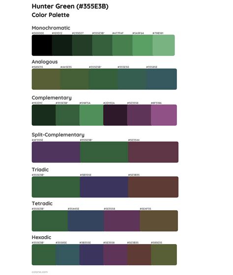 Hunter Green Color Palette Inspiration