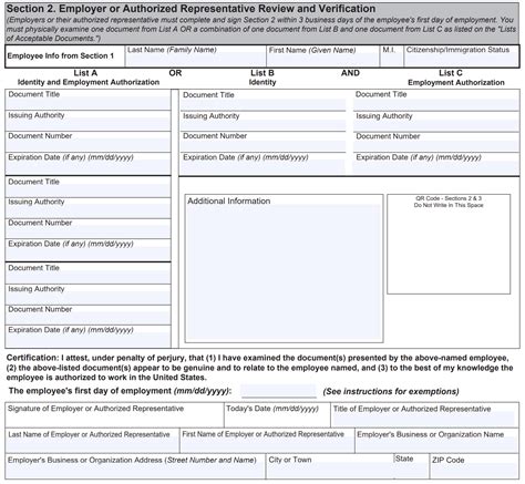 I-9 Form Section 2