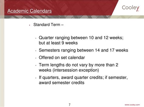 Implementing the Academic Calendar