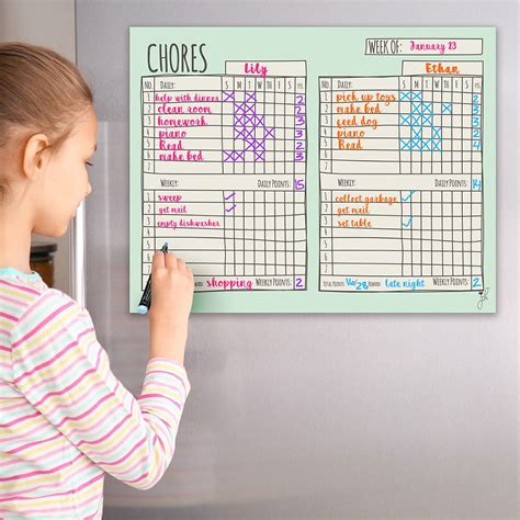 Implementing a chore chart for kids