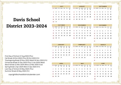 Importance of Davis School District Calendar