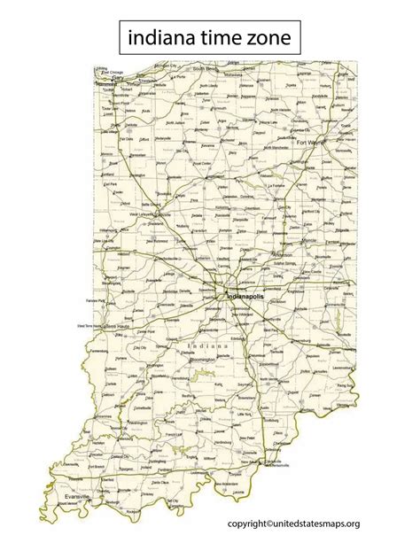 Indiana Time Zone Map