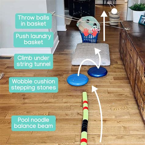 Indoor obstacle course activity