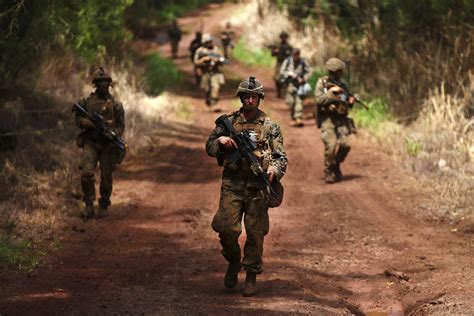 Infantrymen conducting a patrol