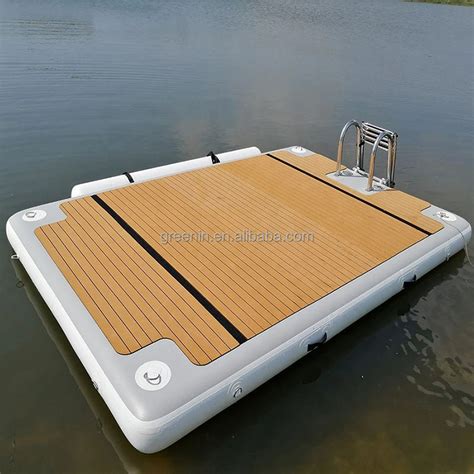 Inflatable dock platform for summer water fun