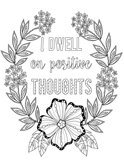 Inspirational Quote Coloring Pages