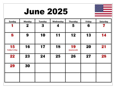 International June 2025 Calendar Holidays