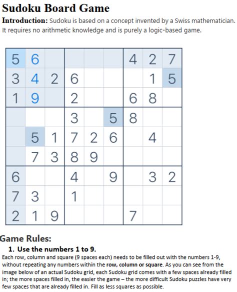 Introduction to Sudoku Puzzles