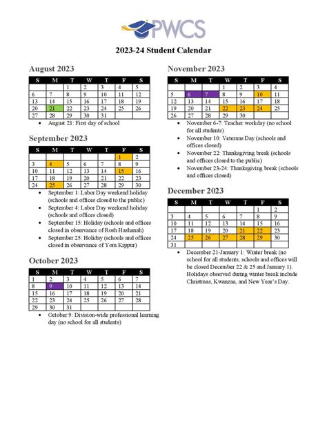 Introduction to PwC School Calendar