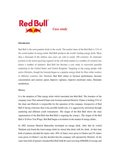 Introduction to Red Bull