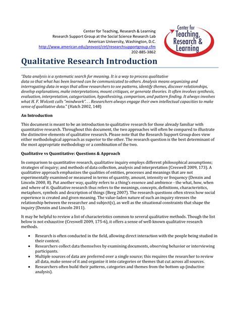 Introduction to Research Findings