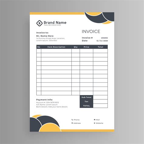 Invoice template design