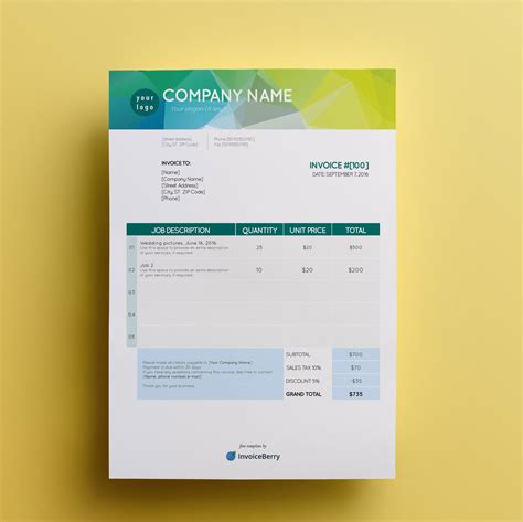 Invoice template inspiration