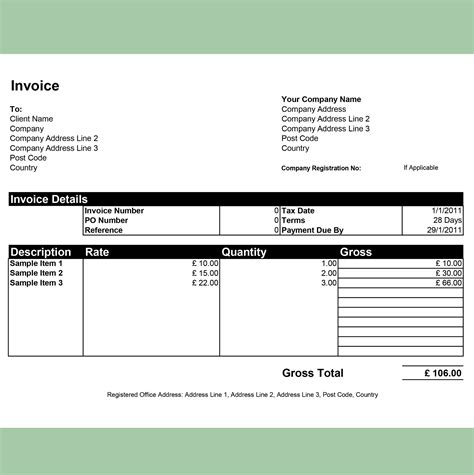 Invoice template samples