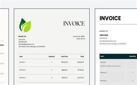 Description of Invoice Template Tools