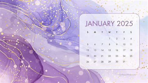 Description of January 2025 desktop calendars