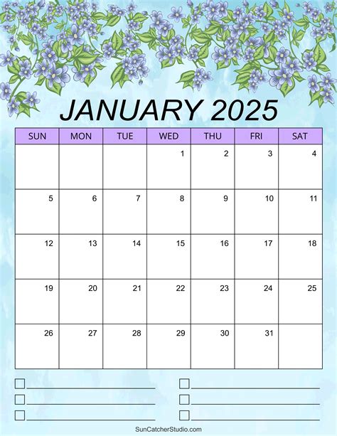 January Calendar Printable Designs Free