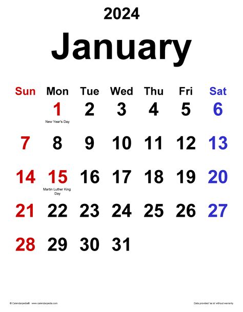 January Calendars