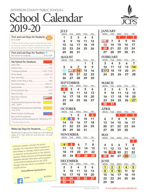 JCPS Calendar Benefits