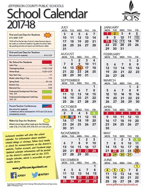 JCPS Calendar Updates