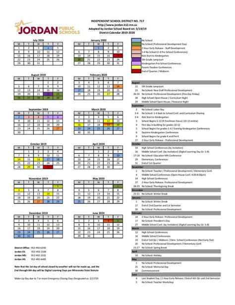 Jordan District Calendar Productivity