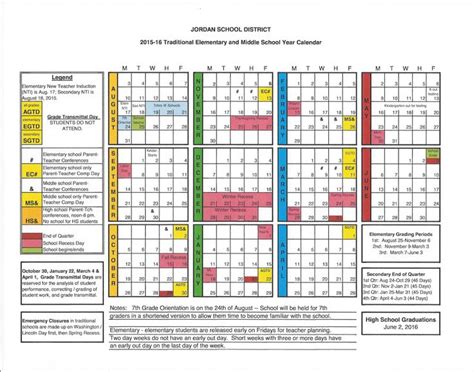 Jordan School District Calendar 2024 Image 1