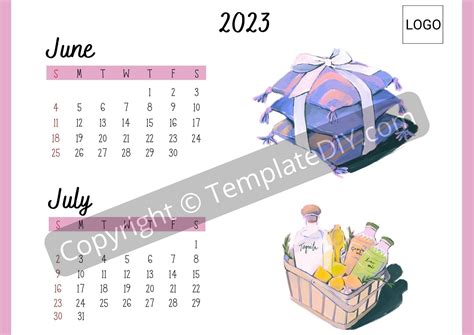 June July Calendar Templates and Ideas