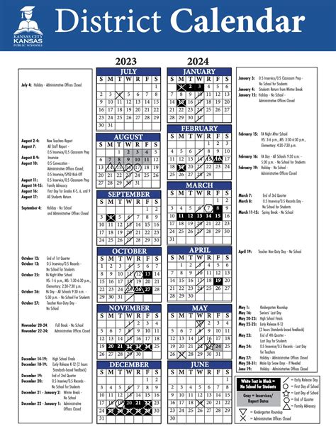 KCKPS District Calendar Schedule