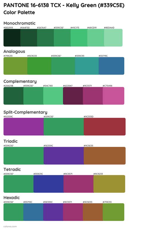 Kelly Green Color Palette Combinations