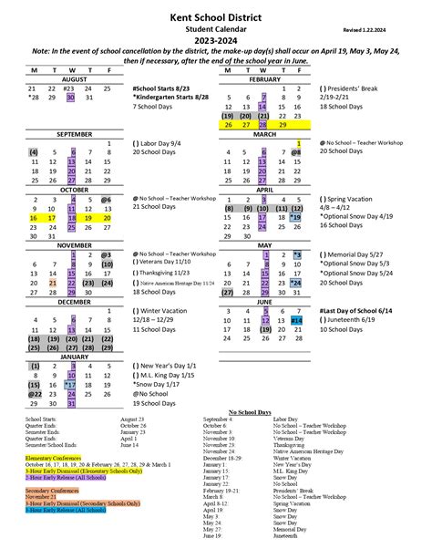 Kent School District Calendar and Community Engagement