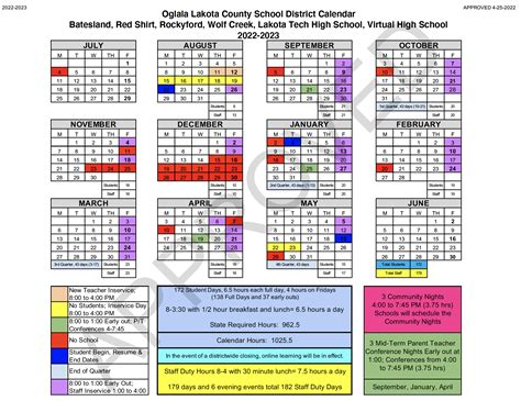 Key Features of the Lakota Schools Calendar 2024