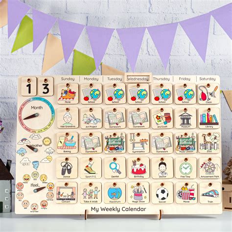 Kids calendar with themes and topics