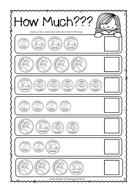 Money kindergarten math printables