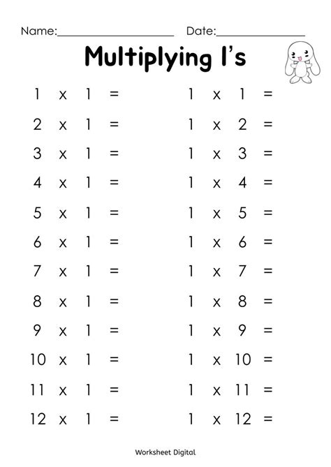 Multiplication kindergarten math printables